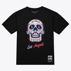 Los Angeles Angels Women's Sugar Skull Boxy T-Shirt Black | Mitchell & Ness