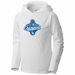 Los Angeles Dodgers Youth 2025 World Series Champions Terminal Tackle Omni-Shade Hoodie White | Columbia
