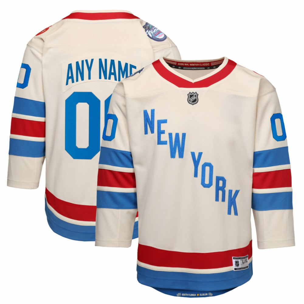 New York Rangers Outerstuff Youth 2026 NHL Winter Classic Premier Custom Jersey White