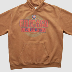 Chicago Cubs 2000s Hooded Pullover Sweatshirt Tan Vintage