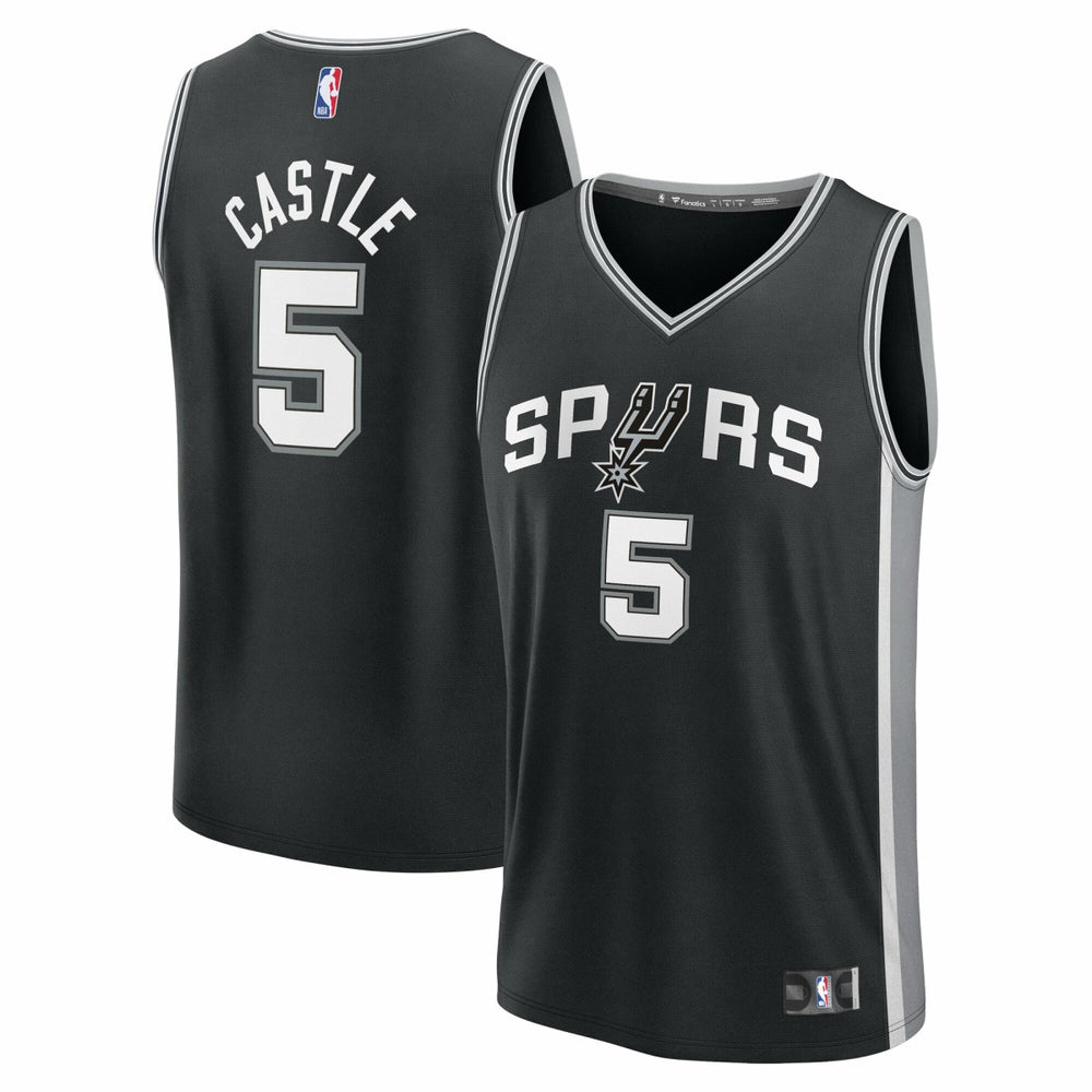 Stephon Castle San Antonio Spurs Fast Break Replica Jersey - Black - Icon Edition