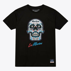 Miami Marlins Women's Sugar Skull Boxy T-Shirt Black | Mitchell & Ness