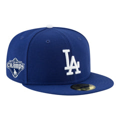 Los Angeles Dodgers Back-to-Back Champions Diamond Side Patch 59FIFTY Fitted Hat Royal | New Era