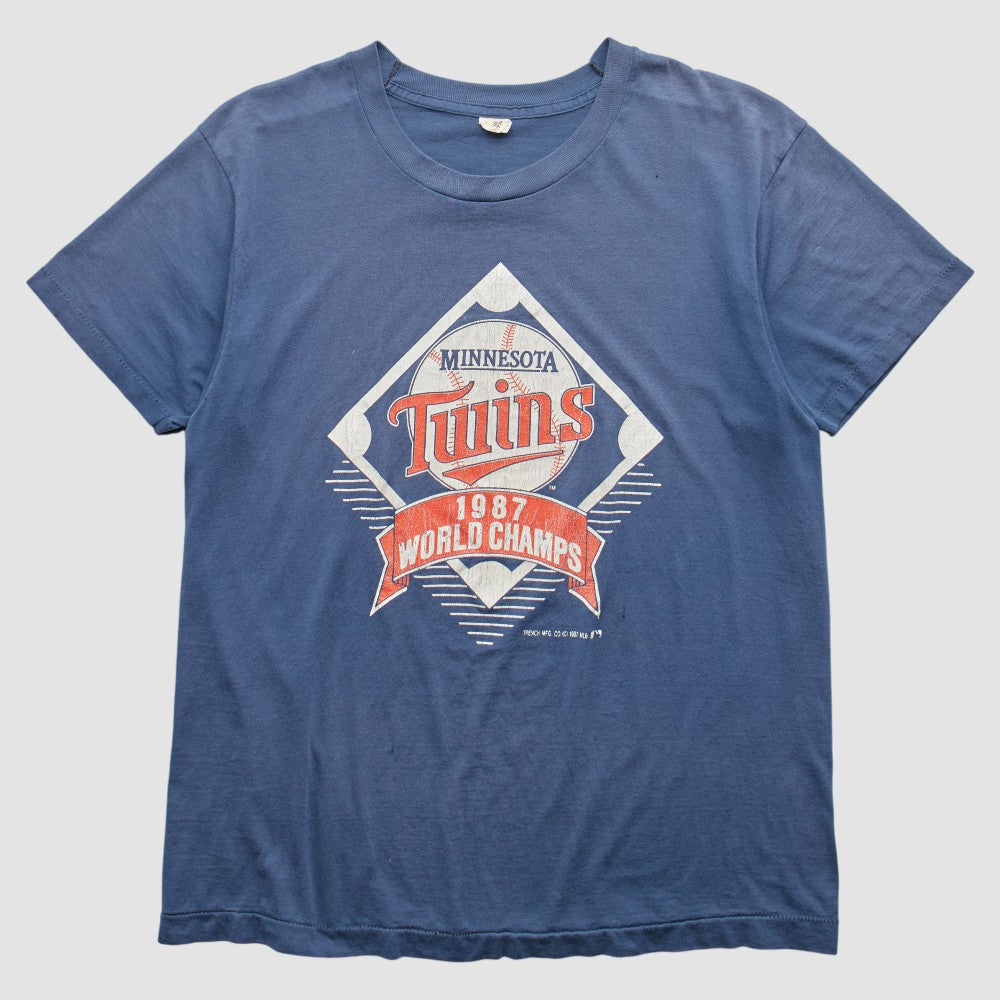 Minnesota Twins Trench 1987 T-shirt Blue Vintage