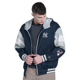 New York Yankees Pro Player Legacy Lightweight Full-Zip Hooded Jacket Navy/Gray
