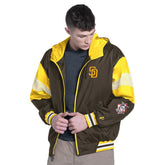 San Diego Padres Pro Player Legacy Lightweight Full-Zip Hooded Jacket Brown/Gold