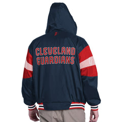 Cleveland Guardians Pro Player Legacy Lightweight Full-Zip Hooded Jacket Navy/Red