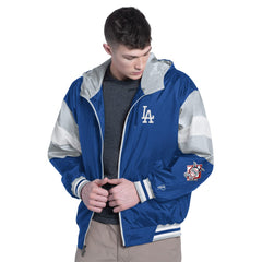 Los Angeles Dodgers Pro Player Legacy Lightweight Full-Zip Hooded Jacket Royal/Gray