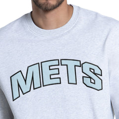 New York Mets Starter Face of Ice Blue French Terry Sweatshirt Gray