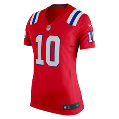 Drake Maye New England Patriots Women's Alternate Game Jersey - Red