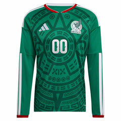 Mexico National Team 2026 Home Replica Long Sleeve Custom Jersey Green - Adidas