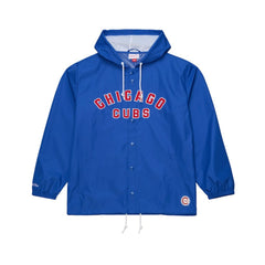 Chicago Cubs Full-Snap Hooded Coaches Jacket Royal | Mitchell & Ness