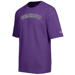 Colorado Rockies Champion All Star Chenille Wordmark T-Shirt Purple