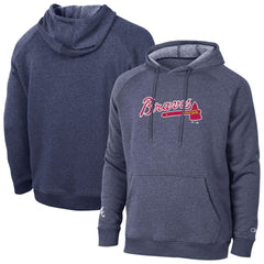 Atlanta Braves Champion Triumph Tri-Blend Raglan Hoodie Navy