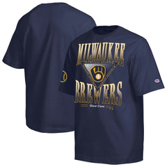 Milwaukee Brewers Champion Traditions Two Locations T-Shirt Navy