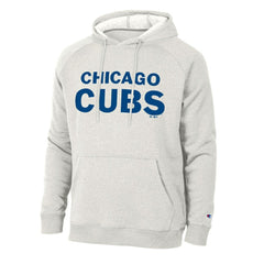 Chicago Cubs Champion Triumph Tri-Blend Raglan Hoodie Heathered Core Ultra Light Grey