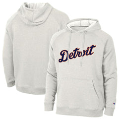 Detroit Tigers Champion Triumph Tri-Blend Raglan Hoodie Heathered Core Ultra Light Grey