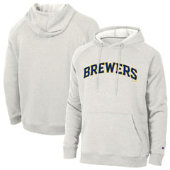 Milwaukee Brewers Champion Triumph Tri-Blend Raglan Hoodie Heathered Core Ultra Light Grey