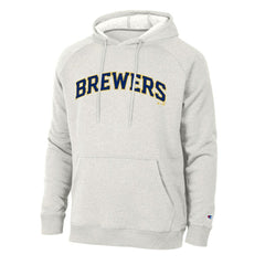 Milwaukee Brewers Champion Triumph Tri-Blend Raglan Hoodie Heathered Core Ultra Light Grey