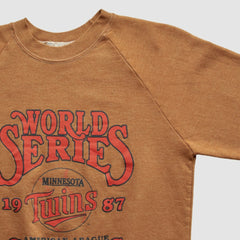 Minnesota Twins Fun Fleece 1987 Pullover Sweatshirt Brown Vintage