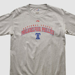 Philadelphia Phillies Majestic 2000s Long Sleeve T-shirt Heather Gray Vintage
