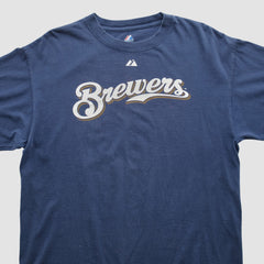 Milwaukee Brewers Majestic 2000s T-shirt Navy Vintage