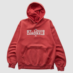 St. Louis Cardinals Majestic 2000s Hooded Pullover Sweatshirt Red Vintage