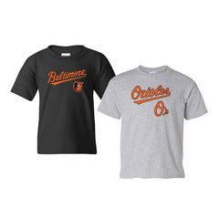 Baltimore Orioles Soft as a Grape Youth 2-Pack Logo T-Shirt Set Black/Gray
