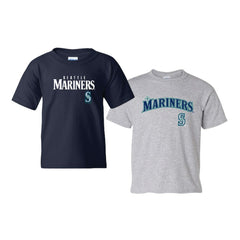 Seattle Mariners Soft as a Grape Youth 2-Pack Logo T-Shirt Set Navy/Gray