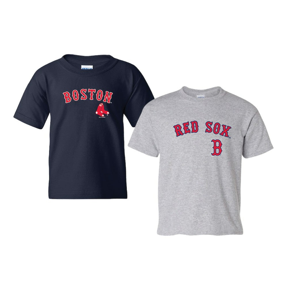 Boston Red Sox Soft as a Grape Youth 2-Pack Logo T-Shirt Set Navy/Gray