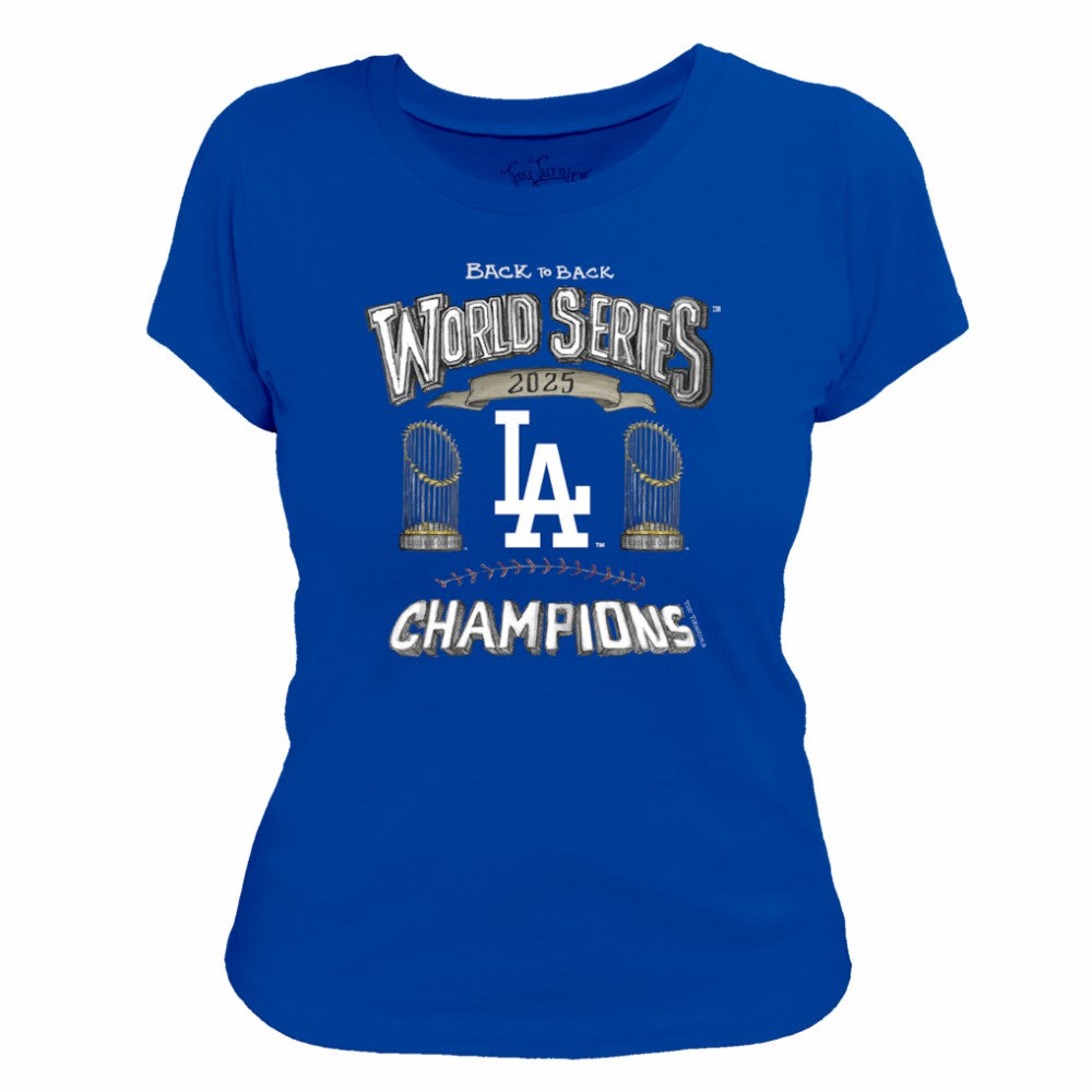 Los Angeles Dodgers Tiny Turnip Women's 2025 World Series Champions T-Shirt Royal