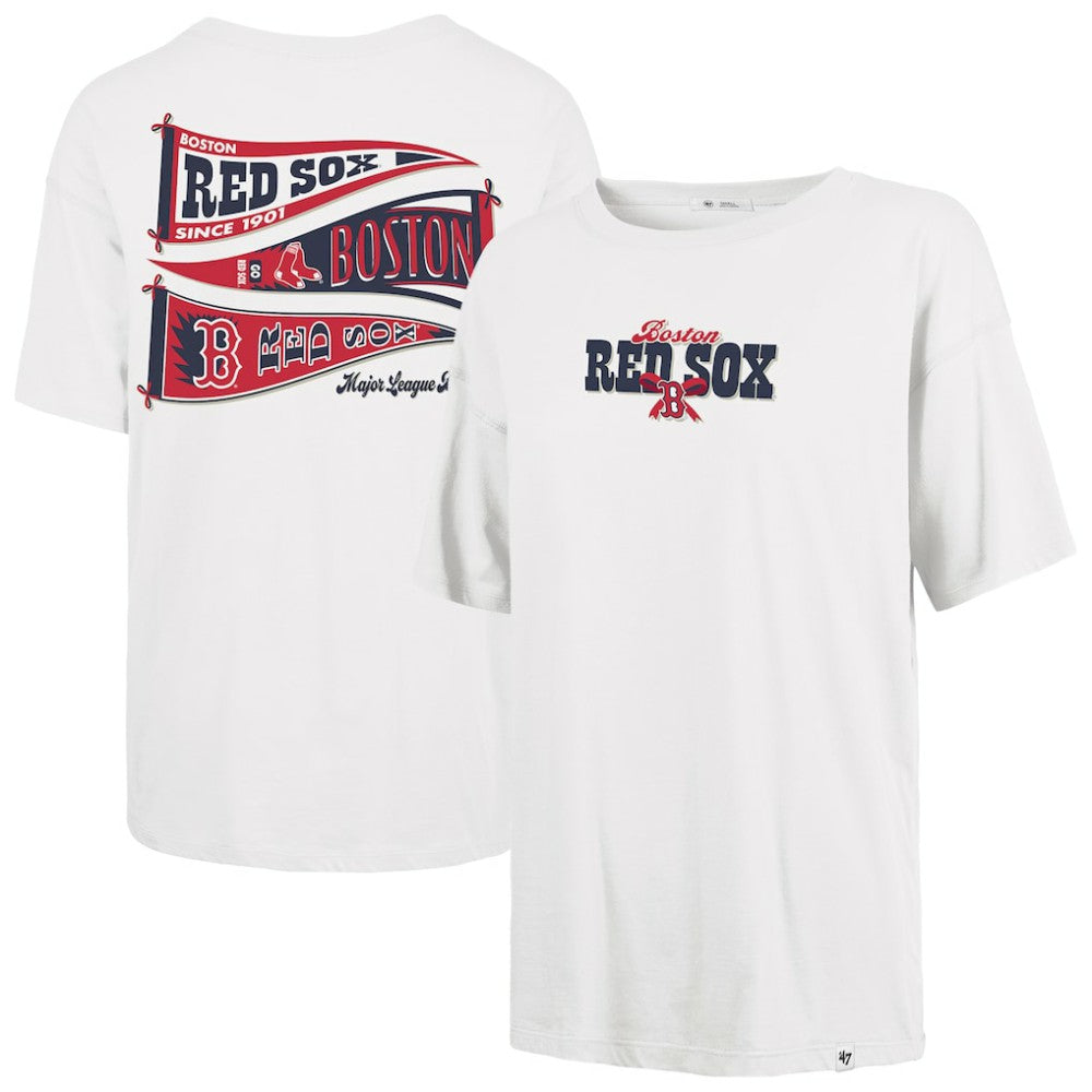 Boston Red Sox Women's Bow & Banner Sadie T-Shirt Sand | 47 brand