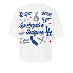 Los Angeles Dodgers Women's Collage Script Reed City T-Shirt White | 47 brand