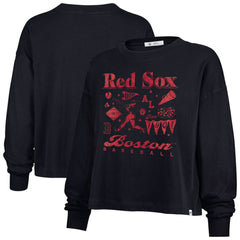 Boston Red Sox Women's Team Collage Sydney Long Sleeve T-Shirt Navy | 47 brand