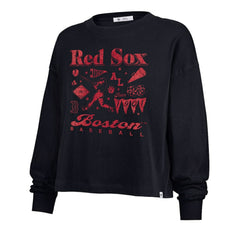 Boston Red Sox Women's Team Collage Sydney Long Sleeve T-Shirt Navy | 47 brand