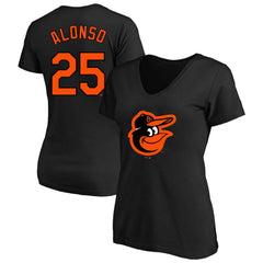 Pete Alonso Baltimore Orioles Profile Women's Plus Size Name & Number V-Neck T-Shirt Black
