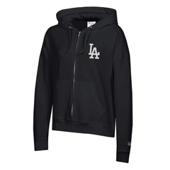 Los Angeles Dodgers Champion Women's Powerblend Fleece Full-Zip Hoodie Black
