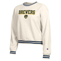 Milwaukee Brewers Champion Women's Reverse Weave Sweatshirt Cream