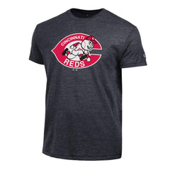 Cincinnati Reds Champion Cooperstown Logo Tri-Blend T-Shirt Black