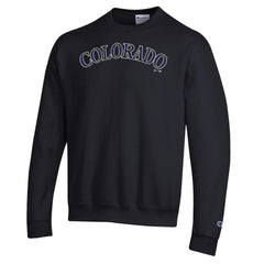 Colorado Rockies Champion Powerblend Wordmark Sweatshirt Black