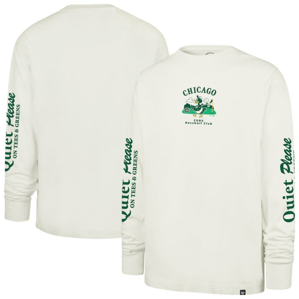 Chicago Cubs Quiet Please Foundation Long Sleeve T-Shirt Cream | 47 brand