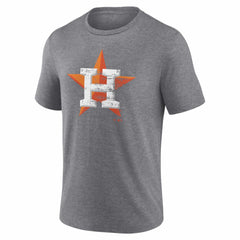 Houston Astros Heritage Personalized Any Name & Number Tri-Blend T-Shirt Gray