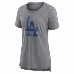 Los Angeles Dodgers Women's Heritage Personalized Any Name & Number Tri-Blend T-Shirt Gray