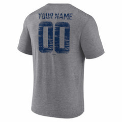 Milwaukee Brewers Heritage Personalized Any Name & Number Tri-Blend T-Shirt Gray