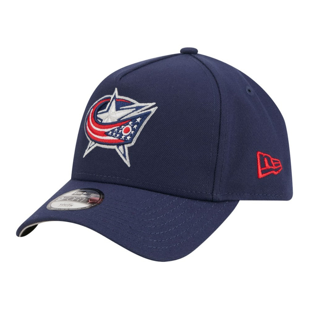 Columbus Blue Jackets New Era Youth 9FORTY A-Frame Adjustable Hat Navy