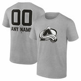 Colorado Avalanche Big & Tall Personalized Name & Number Monochrome T-Shirt Gray