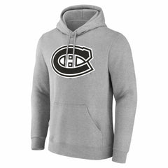 Montreal Canadiens Big & Tall Personalized Name & Number Monochrome Pullover Hoodie Gray