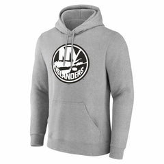 New York Islanders Big & Tall Personalized Name & Number Monochrome Pullover Hoodie Gray