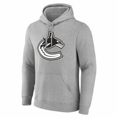 Vancouver Canucks Big & Tall Personalized Name & Number Monochrome Pullover Hoodie Gray