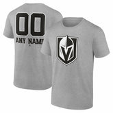 Vegas Golden Knights Big & Tall Personalized Name & Number Monochrome T-Shirt Gray